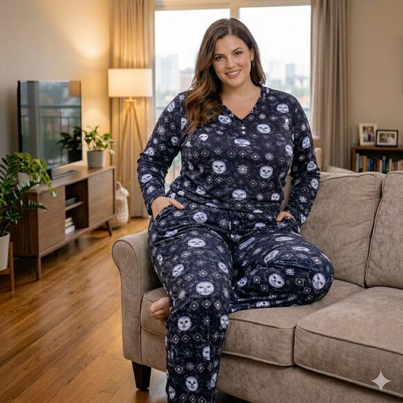 C22 Women’s Nightmare Before Christmas Jack Skellington Pajama Set X3 - Picture 2 of 7